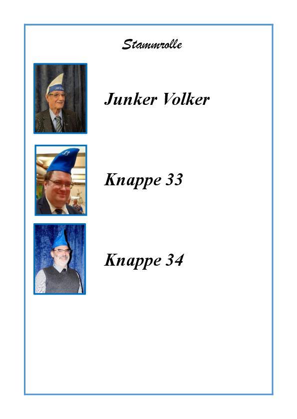 Stammrolle, Blatt 6: Junker und Knappen